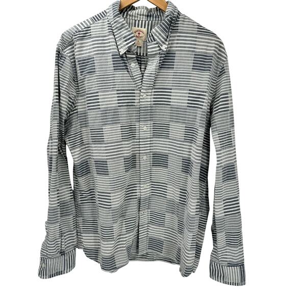 Brooks Brothers Shirt Mens XL Gray Button Down Long Sleeve Geometric Cotton - Picture 1 of 5